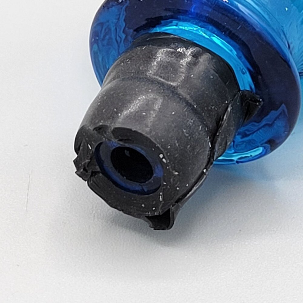 Vintage Italian Empoli Blue Glass Cat Decanter Bottle Figural 9 Inch Tall 1960s - Picture 12 of 13